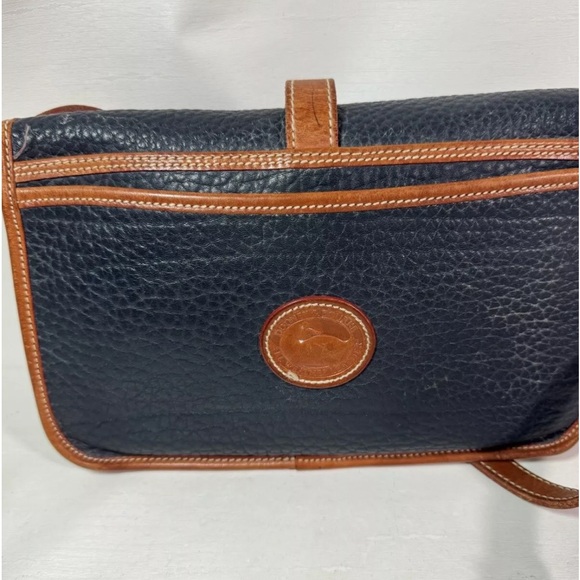 Vintage*X194*Dooney & Bourke East West Flap Bag & Wallet set-Nickel Navy EUC - Picture 2 of 16